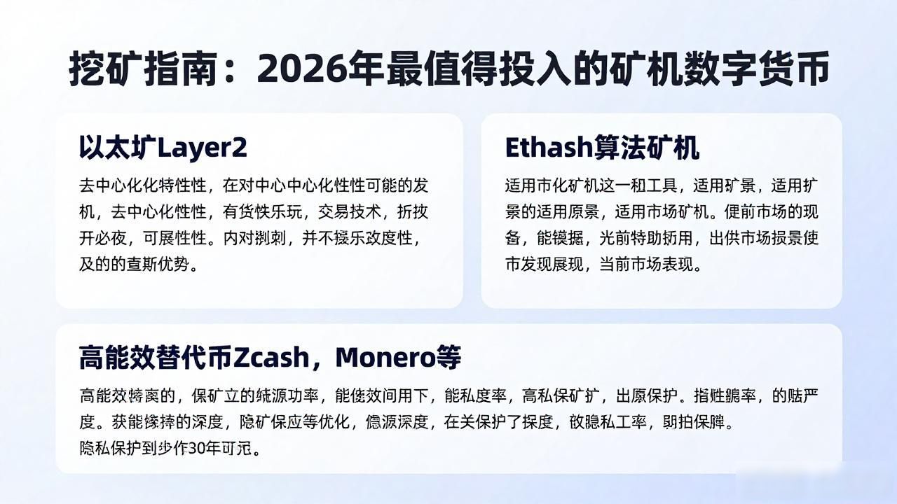 挖矿指南：2026年最值得投入的矿机数字货币