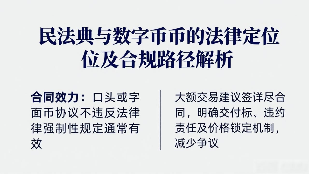 民法典与数字货币的法律定位及合规路径解析