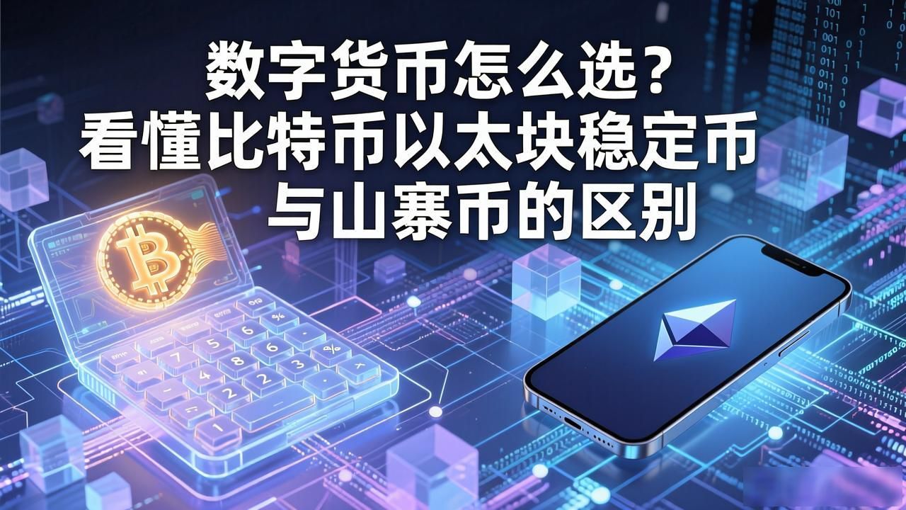 数字货币怎么选？看懂比特币以太坊稳定币与山寨币的区别